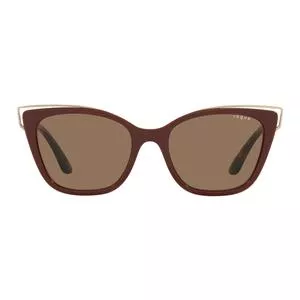 Óculos De Sol Gatinho<BR>- Bordô & Marrom<BR>- Vogue