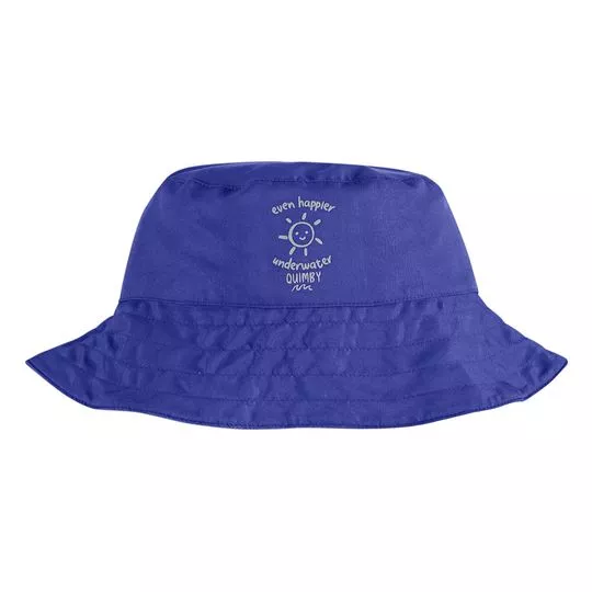 Chapéu Bucket Com Inscrições- Azul Escuro & Cinza- Quimby