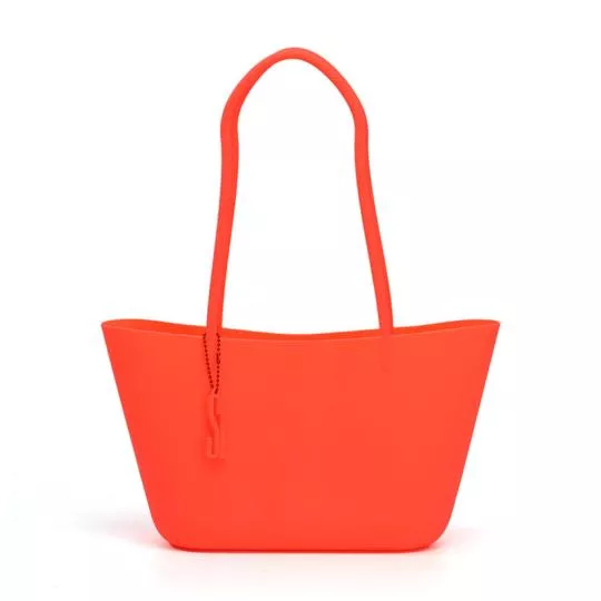 Bolsa Shopper Com Bag Charm- Laranja