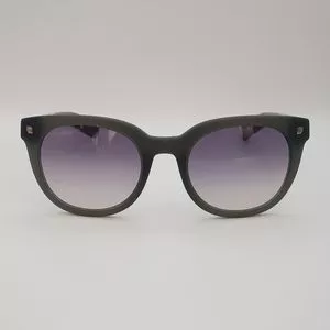 Óculos De Sol Arredondado<BR>- Preto & Cinza