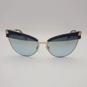 Óculos De Sol Gatinho<BR>- Dourado & Azul