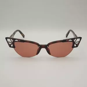 Óculos De Sol Gatinho<BR>- Marrom Escuro & Marrom