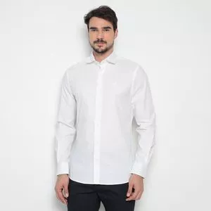 Camisa Slim Fit Com Recortes<BR>- Branca<BR>- Enrico Rossi
