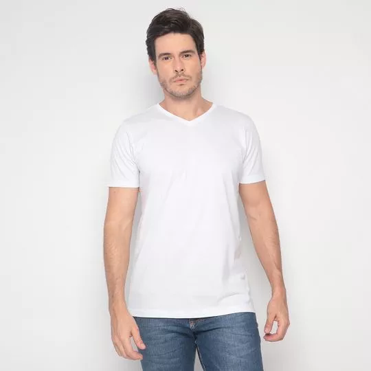 Camiseta Em Algodão Pima- Branca