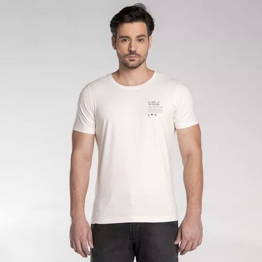 Camiseta Com Inscrições- Off White & Preta
