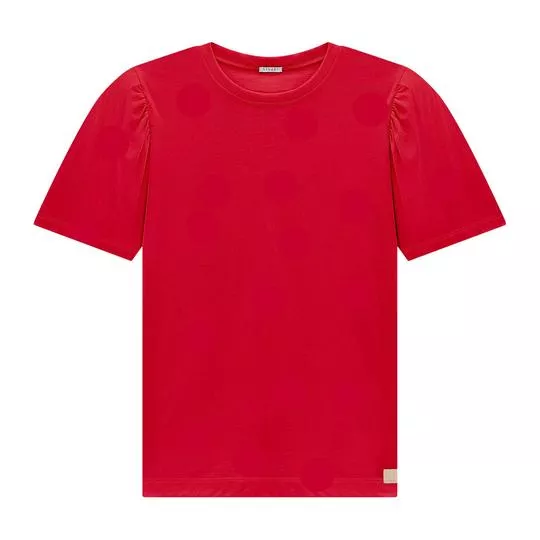 Camiseta Com Franzidos- Vermelha