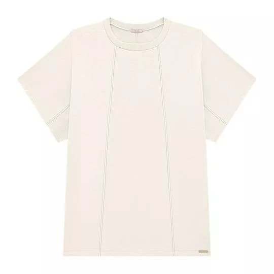Camiseta Com Recortes- Off White