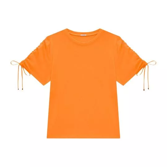 Camiseta Com Franzidos- Laranja