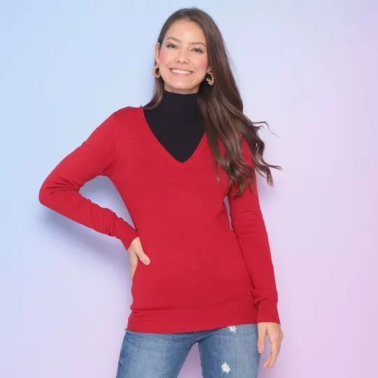 Suéter Básico- Vermelho