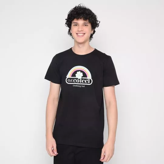 Camiseta Arco-Íris- Preta & Branca