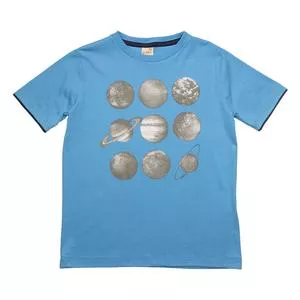 Camiseta Planetas<BR>- Azul Claro & Taupe