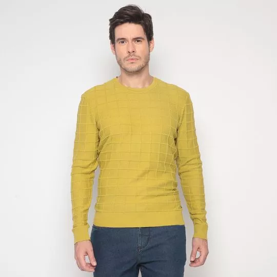 Suéter Em Tricô- Amarelo Escuro