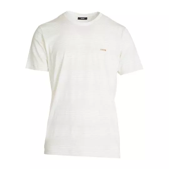 Camiseta Listrada- Off White & Bege Claro