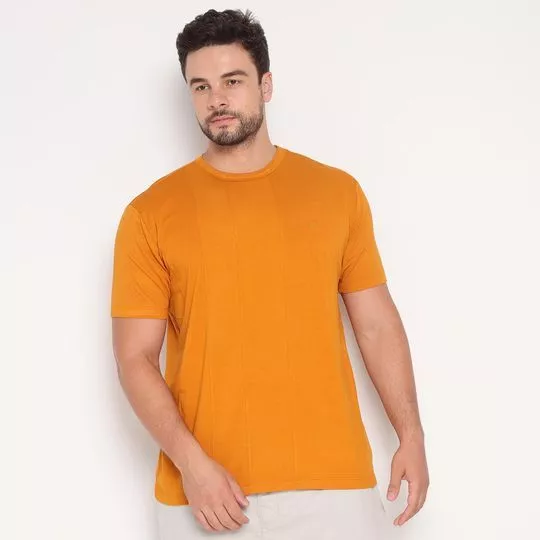 Camiseta Com Recortes- Laranja Escuro