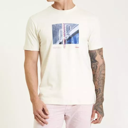 Camiseta Abstrata- Off White