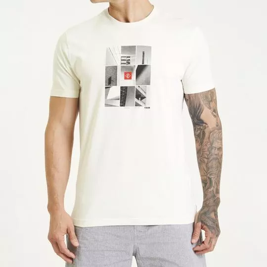 Camiseta Abstrata- Off White