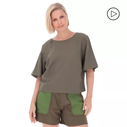 Camiseta Lisa- Verde Militar- Maria Valentina