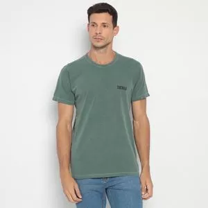 Camiseta Com Inscrição<BR>- Verde Escuro