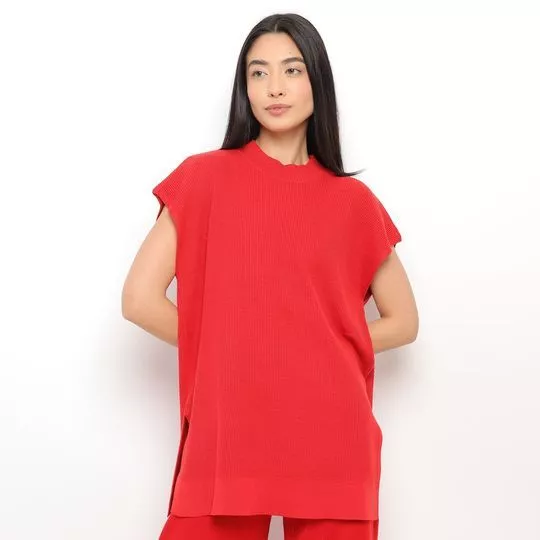 Blusa Em Tricô- Vermelha- HERING