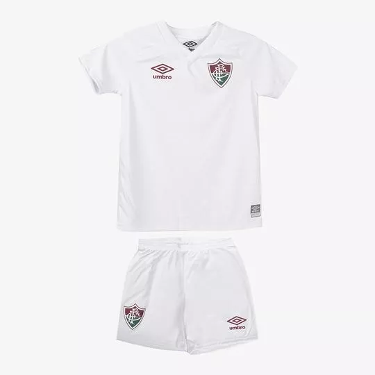 Conjunto De Camiseta & Bermuda Fluminense® Oficial II 2022- Branco & Vinho- Umbro