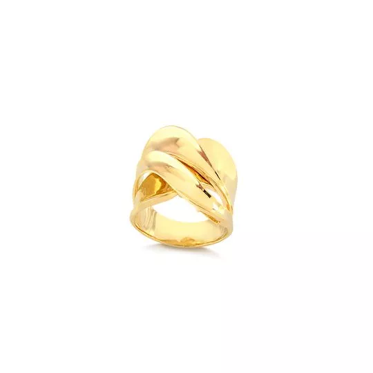 Anel Folheado A Ouro- Dourado- 2,5cm