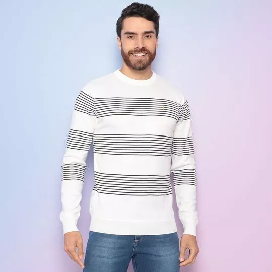 Suéter Listrado- Branco & Preto