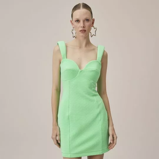 Vestido Curto Texturizado- Verde Água- Lança Perfume