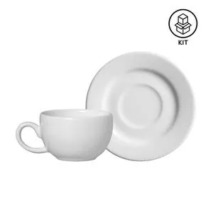 Jogo De Xícaras Para Café Plissan<BR>- Branco<BR>- 6Pçs<BR>- 85ml<BR>- Alleanza Ceramica
