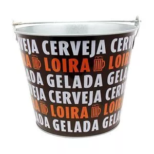 Balde Para Garrafa Cerveja<BR>- Preto & Branco<BR>- 18xØ23cm<BR>- 5L<BR>- Etilux