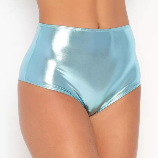 Hot Pant Metalizada- Azul Claro
