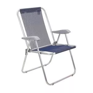 Cadeira Master Creta<BR>- Azul & Prateada<BR>- 100x61x82,5cm