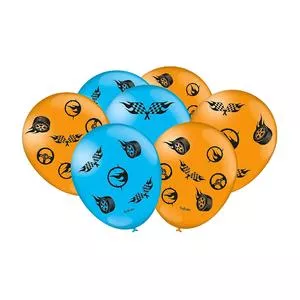 Balão Decorativo Hot Whells®<BR>- Laranja & Azul<BR>- 25Pçs<BR>- Festcolor