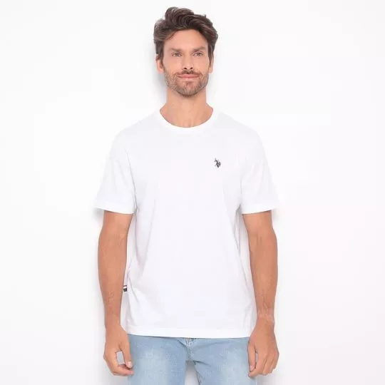 Camiseta Com Bordado- Branca- U.S. Polo Assn