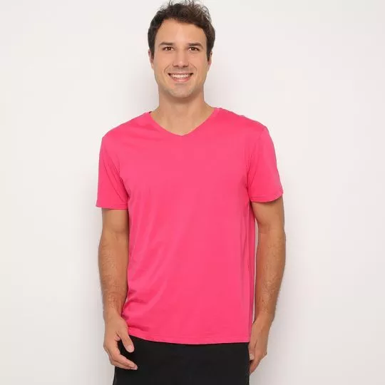 Camiseta Em Algodão Pima- Pink- Reserva