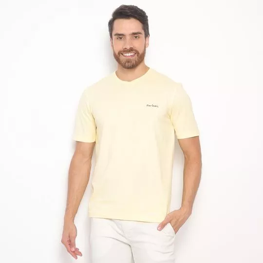 Camiseta Lisa- Amarelo Claro- Pierre Cardin