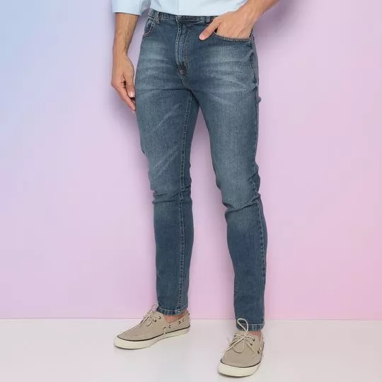 Calça Jeans Skinny- Azul Escuro- Club Polo Collection
