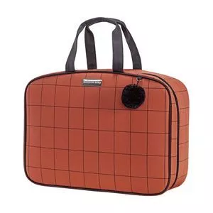 Bolsa De Mão Denver<BR>- Laranja Escuro & Preta<BR>- 34x47x15cm<BR>- Batistela