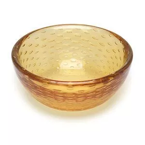 Bowl Tela Com Ouro 24K<BR>- Âmbar & Dourada<BR>- 9xø17cm