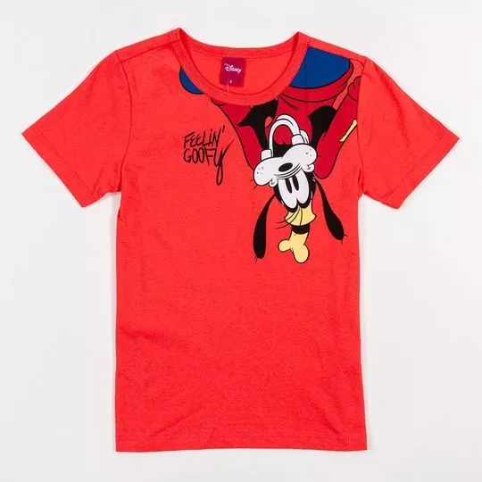 Camiseta Pateta®- Vermelha & Amarela- DISNEY