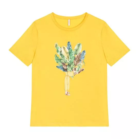 Camiseta Folhagens- Amarela & Verde