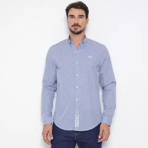 Camisa Listrada La Martina®<BR>- Azul Marinho & Branca