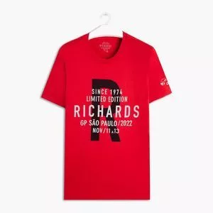 Camiseta Com Inscrições<BR>- Vermelha & Preta