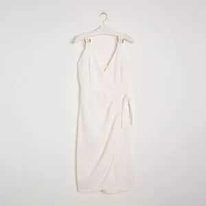 Vestido Com Amarração<BR>- Off White