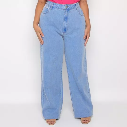 Calça Jeans Bella Com Recortes- Azul Claro