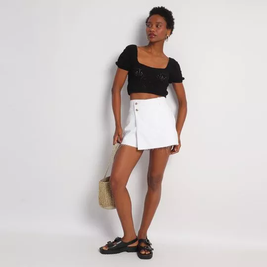 Short Saia Liso- Branco