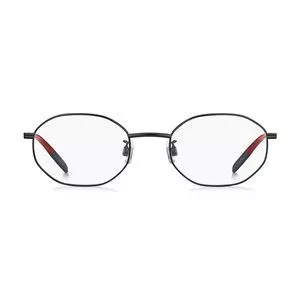 Armação Arredondada Para Óculos De Grau<BR>- Preta & Vermelha<BR>- Tommy Hilfiger