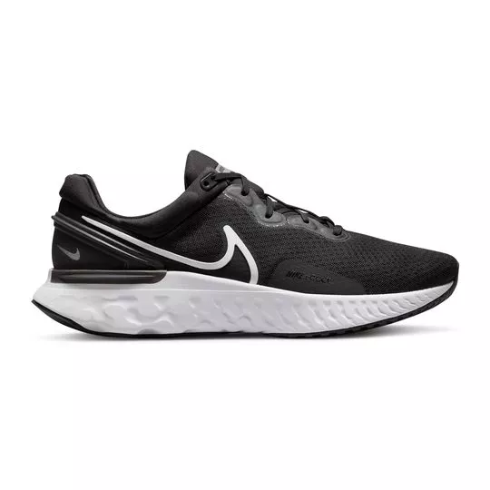 Tênis Nike® React Miler 3- Preto & Branco