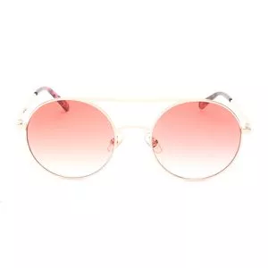 Óculos De Sol Redondo<BR>- Dourado & Rosa