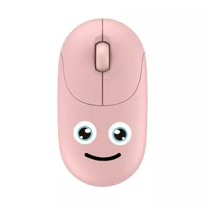 Mouse Emoji Kids<BR>- Rosa Claro<BR>- 3,4x6,8x11,3cm<BR>- Wireless - USB