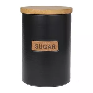 Pote Decorativo Sugar<BR>- Preto<BR>- 19,5xØ11,4cm<BR>- Btc Decor